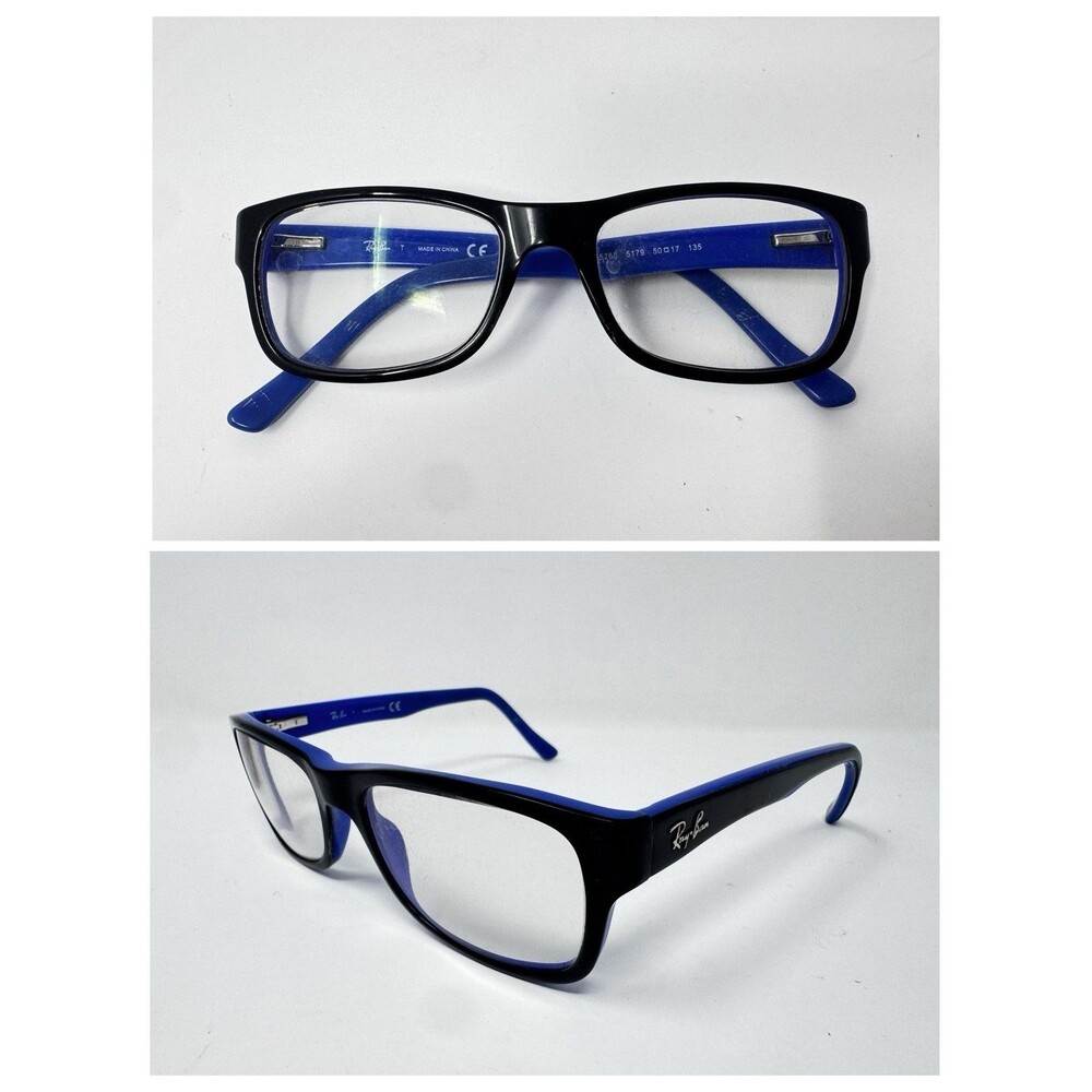 Ray-Ban RB5268 5179 Black Blue Eyeglass Frames 50-17-135 Authentic